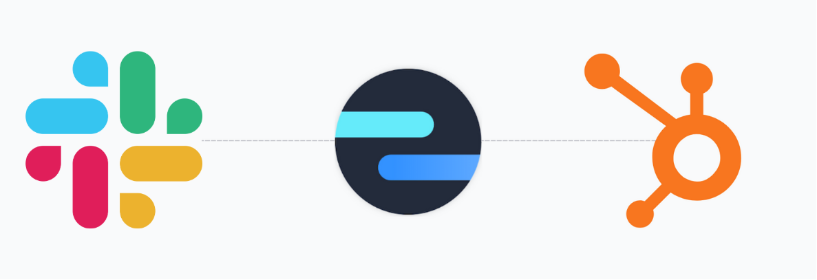 Slack icon connected to HubSpot icon via Octopods icon