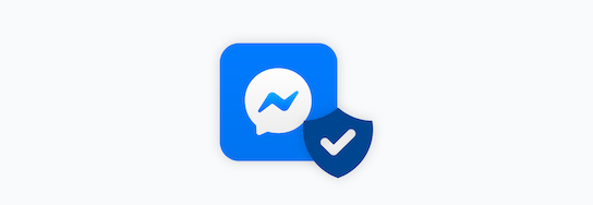 Facebook Messenger icon with a security shield