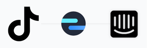 TikTok icon connected to Intercom icon via Octopods icon