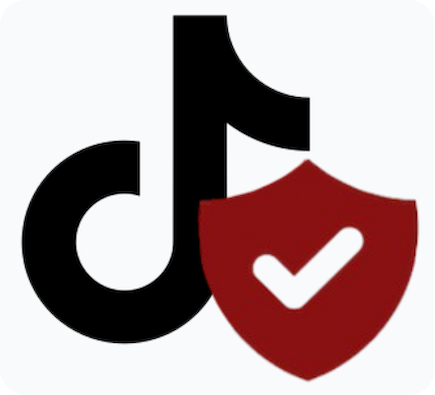 TikTok icon with a security shield